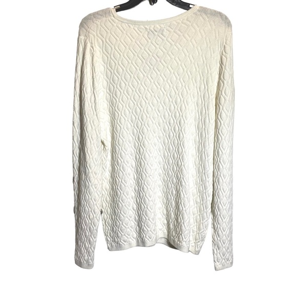 Kim Rogers women's size XL V-neck diamond pattern knit sweater long slee… - Picture 2 of 6